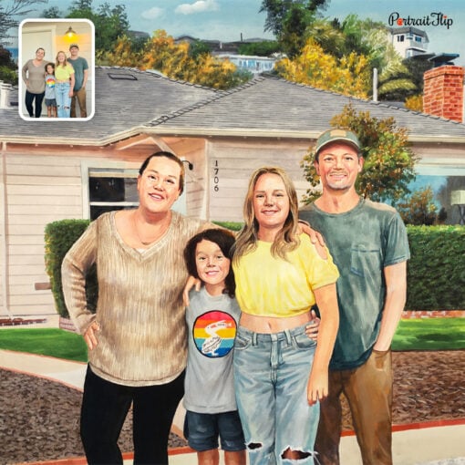 family watercolor painting