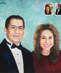 father and daughter watercolor painting