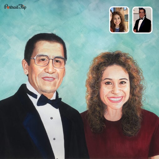 father and daughter watercolor painting