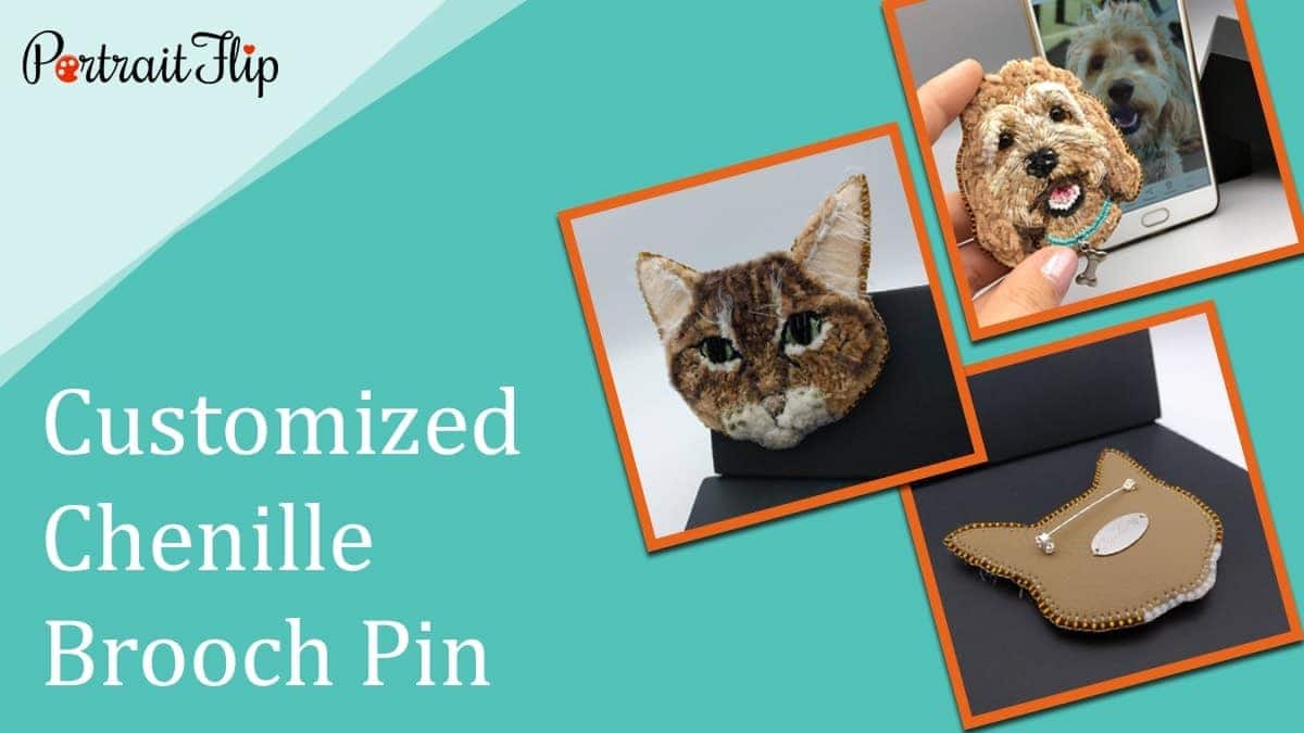 Customized chenille brooch pin