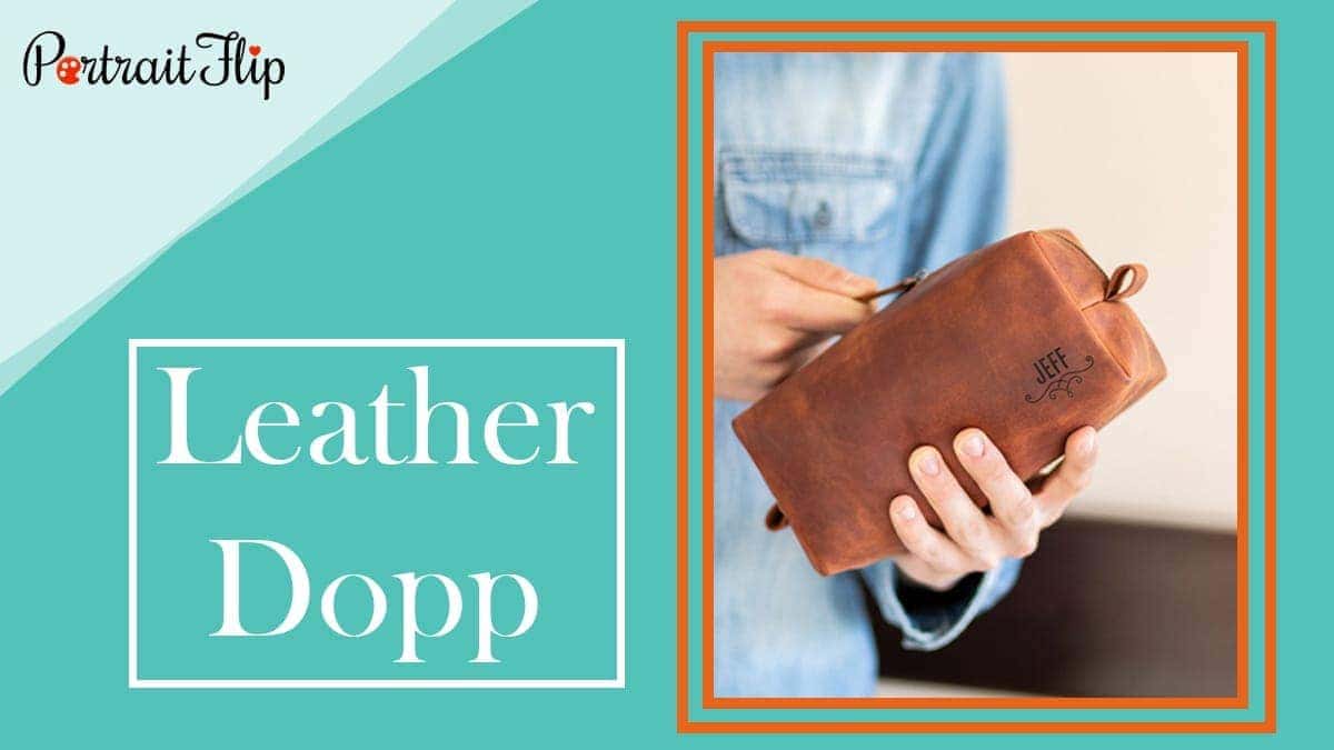 Leather dopp