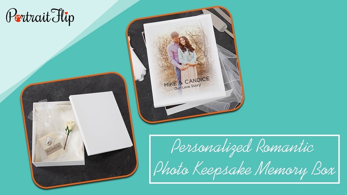 Personalized romantic photo keepsake memory box