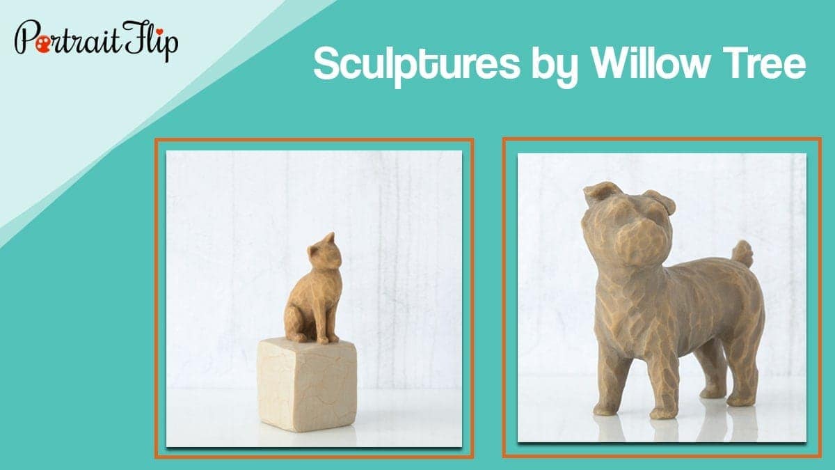 Sculptures by willow tree
