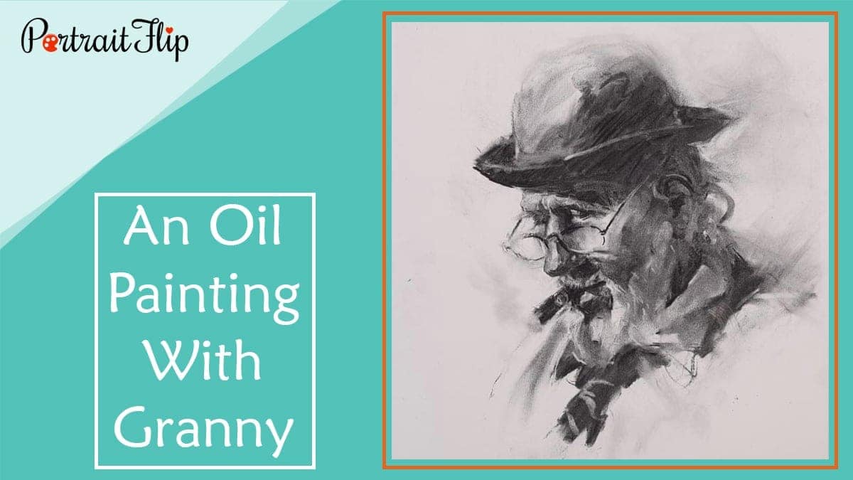 An oil painting with granny