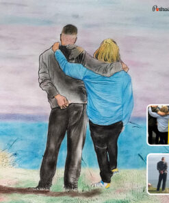 couple colored pencil drawing