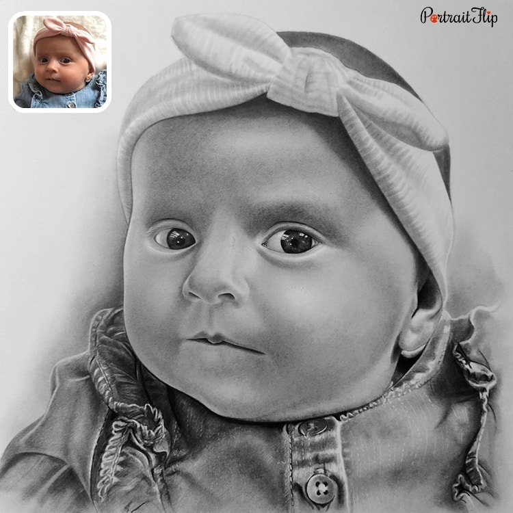 Baby child art portrait in pencil drawing by iigurrydaddyii on DeviantArt