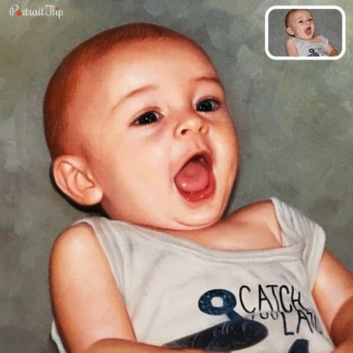 baby oil painting from photo