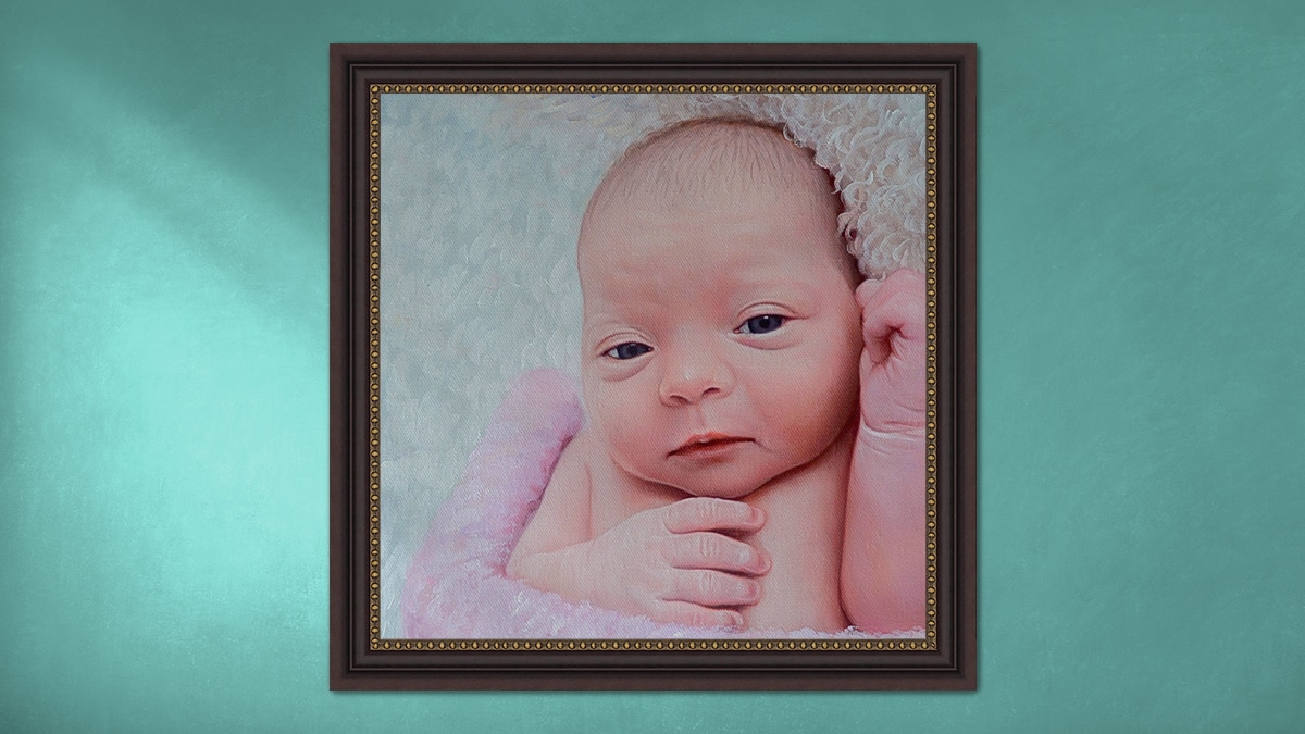 Baby Oil Portraits | Photo to Oil Painting | Baby Portrait [Free Shipping]