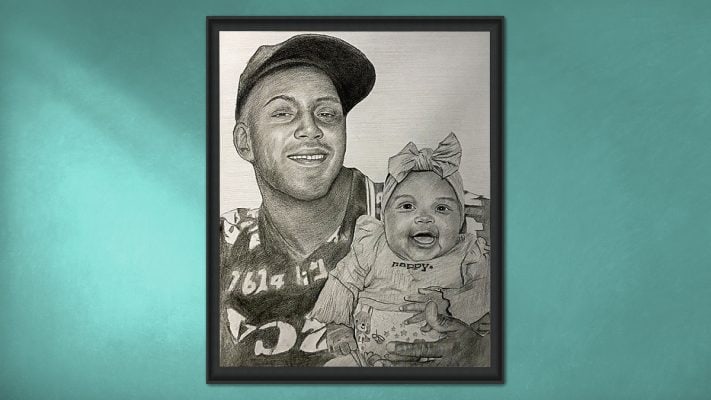 photo to Baby Charcoal Portraits