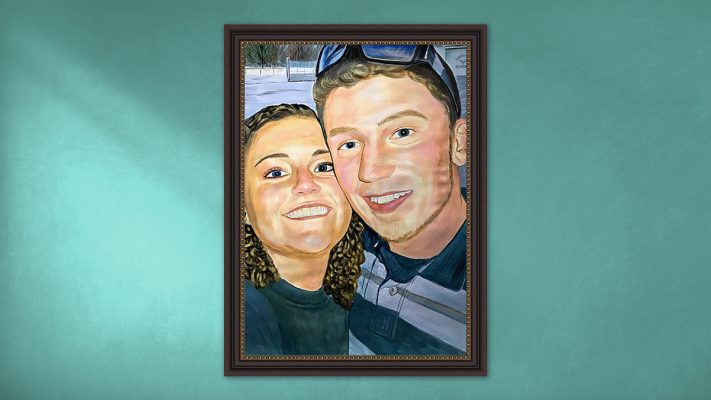 photo to Couple Watercolor Portraits