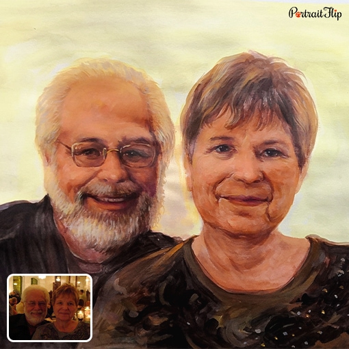photo to couple watercolor painting