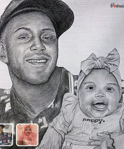 photo to gpa and son charcoal drawing