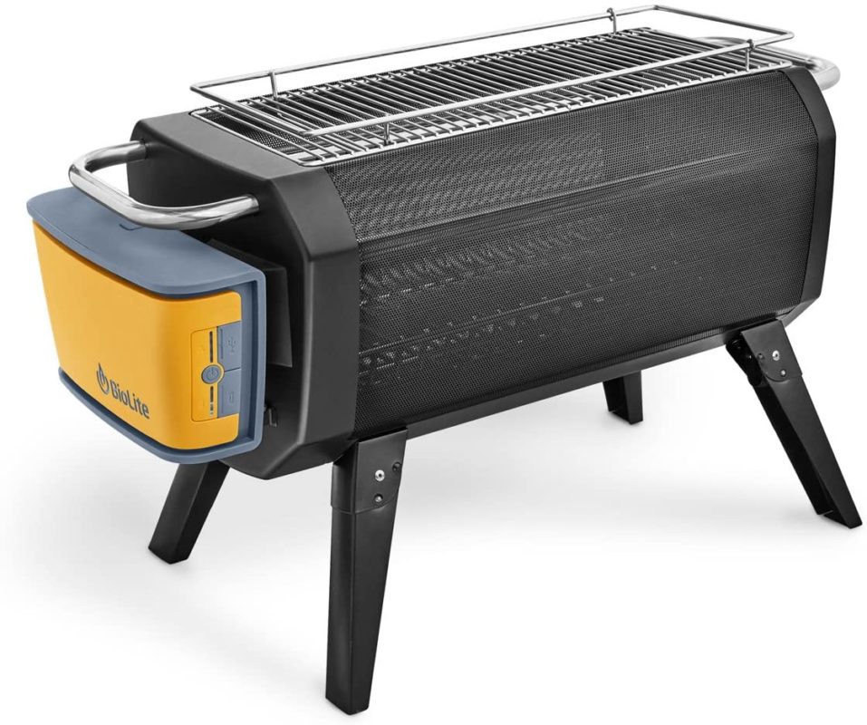 Outdoor smokeless fire pit grill
