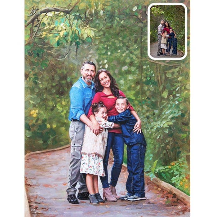 family and forest portrait