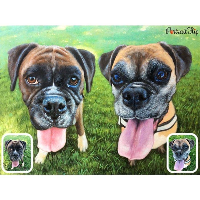 happy dogs merged painting