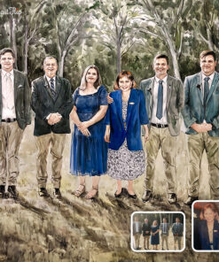 Big Family Watercolor Portraits