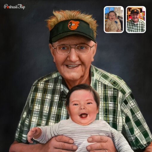 GrandParents & GrandChildren Acrylic Paintings