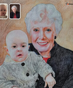 GrandParents & GrandChildren Colored Pencil Drawing