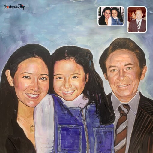 GrandParents & GrandChildren Watercolor Painting