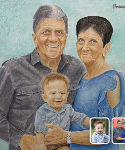 GrandParents and GrandChildren Colored Pencil Portraits
