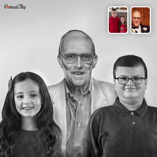 GrandParents and GrandChildren Pencil Portraits