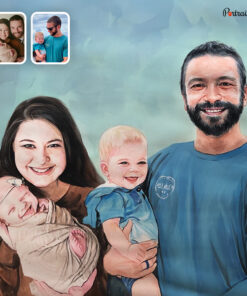 Parents and Children Watercolor Portraits