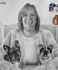 People & Pet Charcoal Drawing