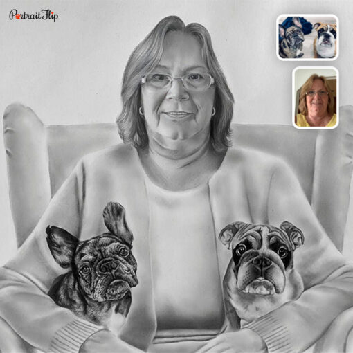 People & Pet Charcoal Drawing
