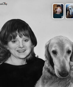 People & Pet Pencil Sketch