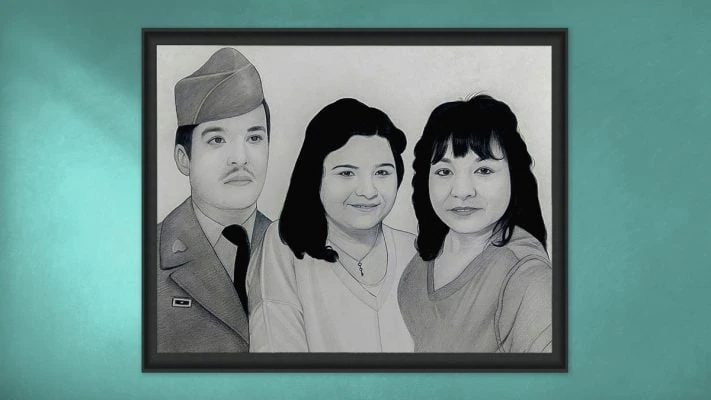 photo to Family Charcoal Portraits