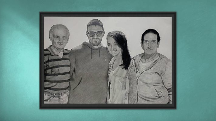 photo to Family Pencil Portraits