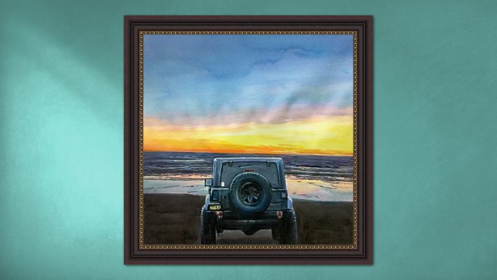 photo to vehicle watercolor painting