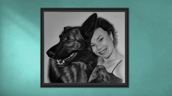 photo to People & Pet Charcoal Portraits