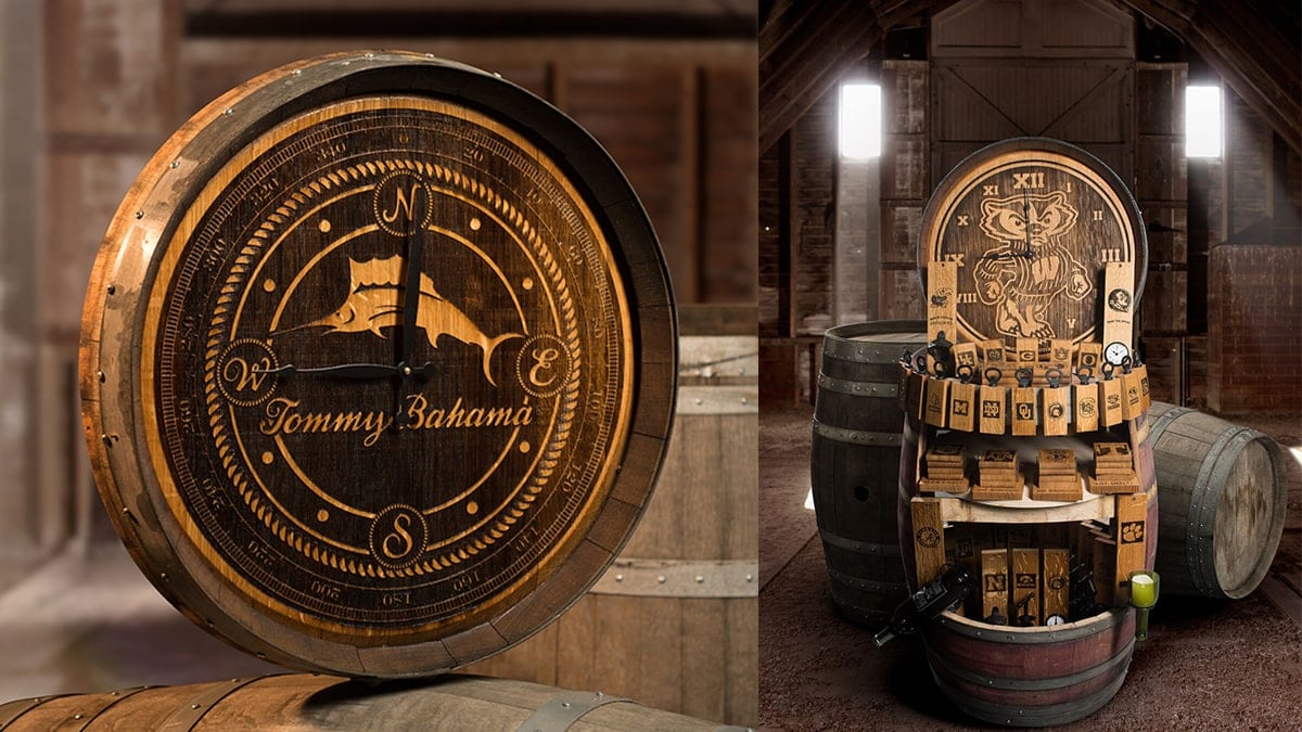 Wine Barrel Clock PortraitFlip 