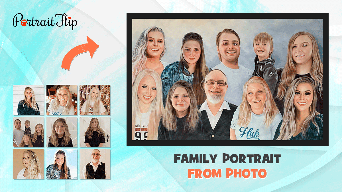 Family Oil Portrait From Photos