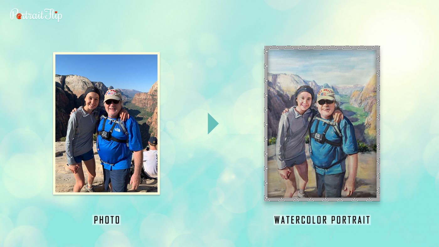 photo to watercolor painting portrait portraitflip
