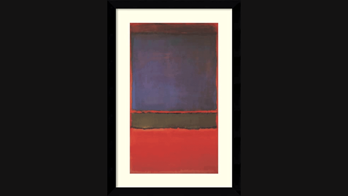 The painting 'No. 6 (Violet, Green, and Red)' by Mark Rothko