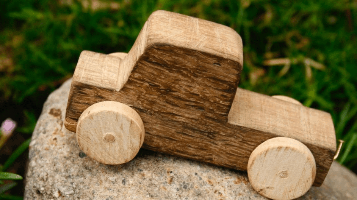 a wooden truck kids toy