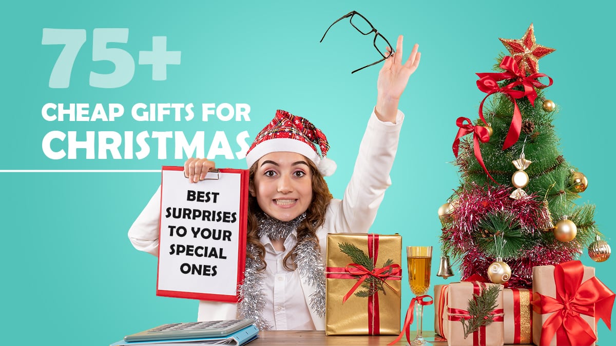 A girl is smiling and opening the gifts which she received on Christmas day.