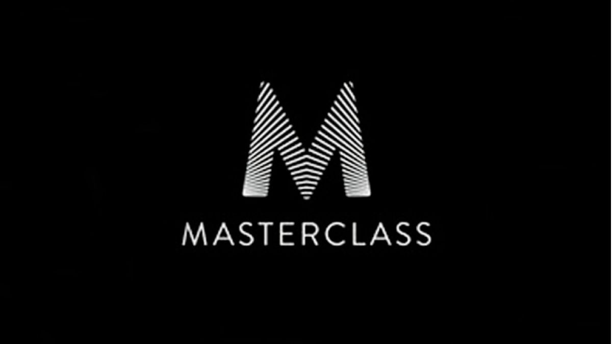 Masterclass logo against a black background. 