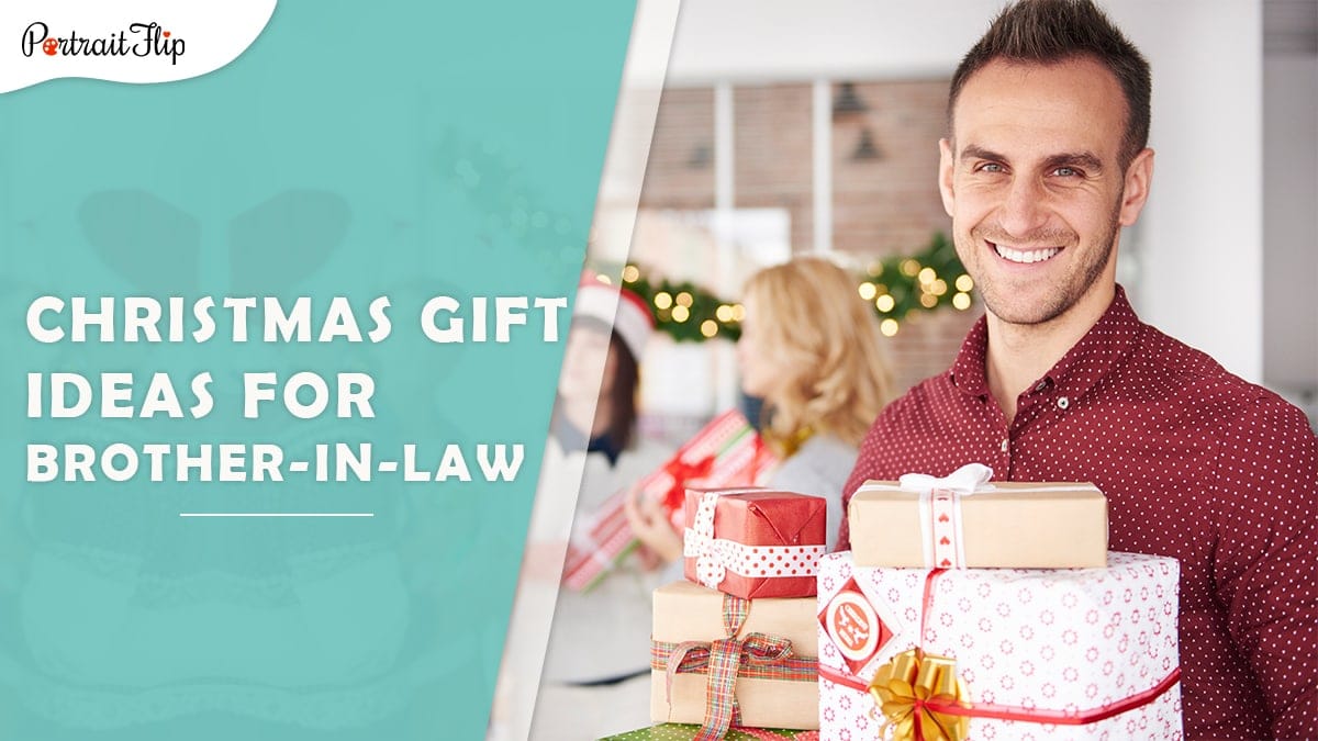 christmas gift ideas for brother in law: a man holding gifts and smiling.