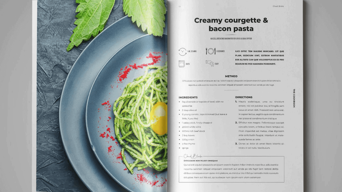 There is a recipe book with a green color cover photo.