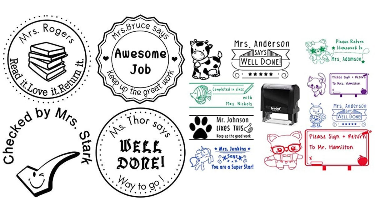 personalized teacher stamps impressions