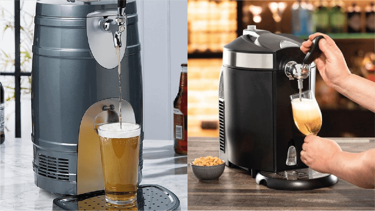 beer getting dispensed with a Beer dispenser 