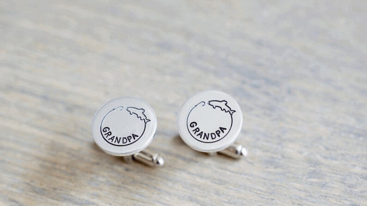 Personalized cufflinks for grandpa.
