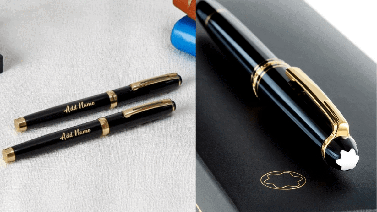 A personalized black pen with golden borders, this classic gift is perfect as a Christmas gift for grandpa  