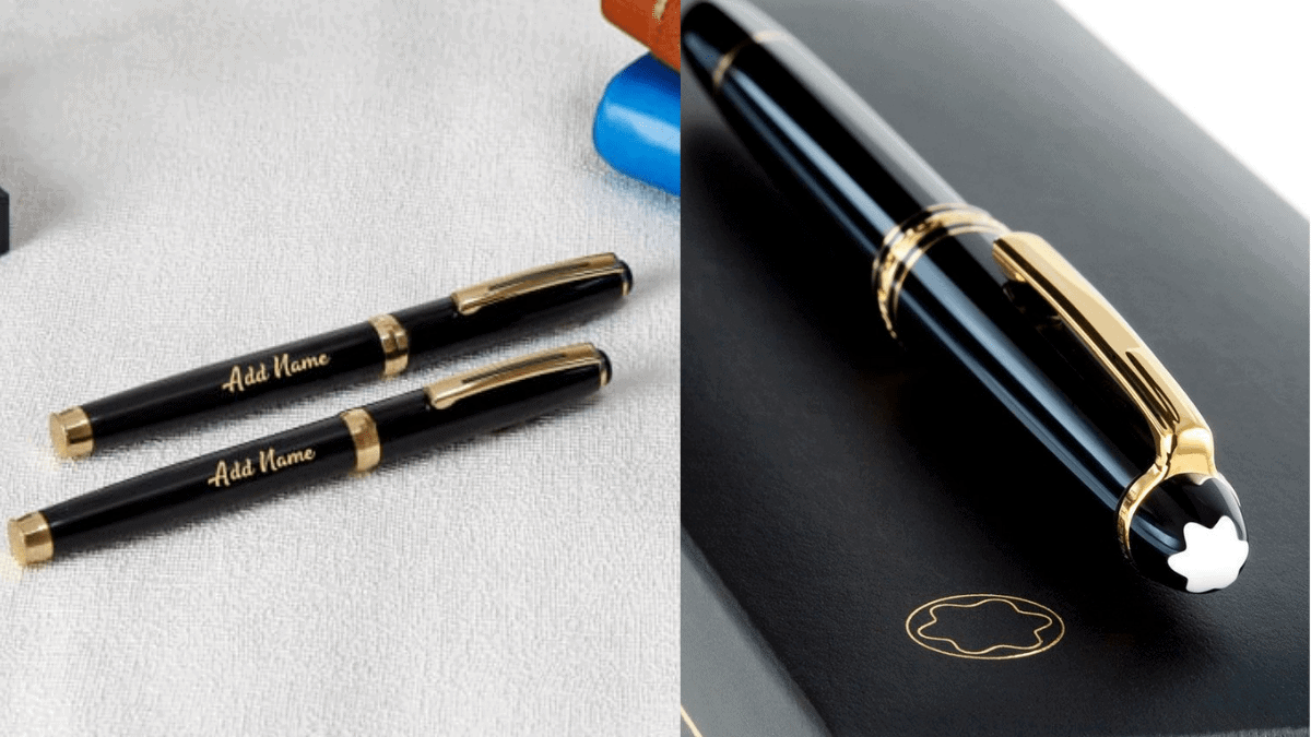 A personalized black pen with golden borders, this classic gift is perfect as a Christmas gift for grandpa