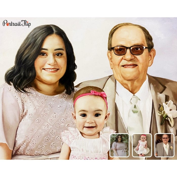 three generation baby portrait