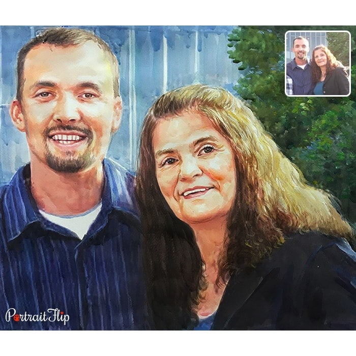 couple watercolor painting