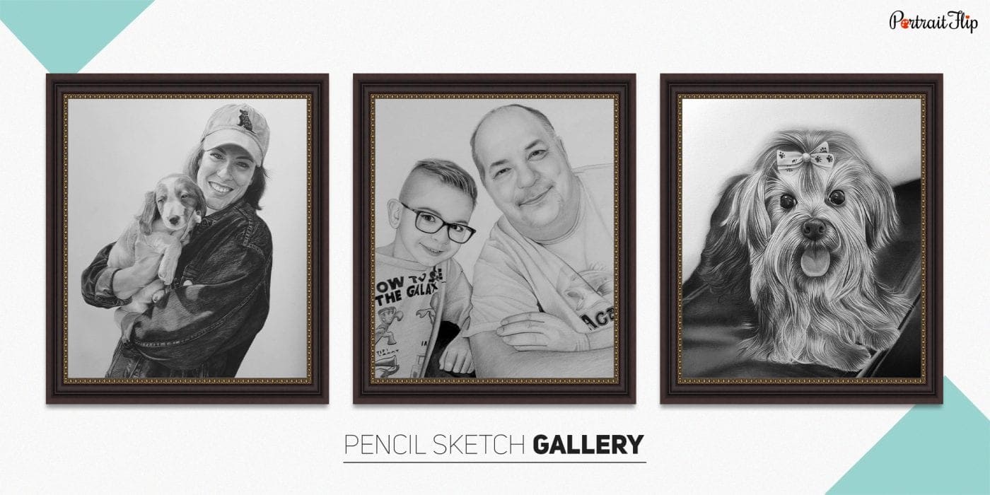 Custom Pencil Sketch Gallery | 100% Handmade by Real Artists